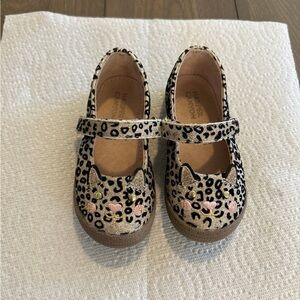 Harper Canyon Leopard Cat Mary Janes - Gold, Pink & Black